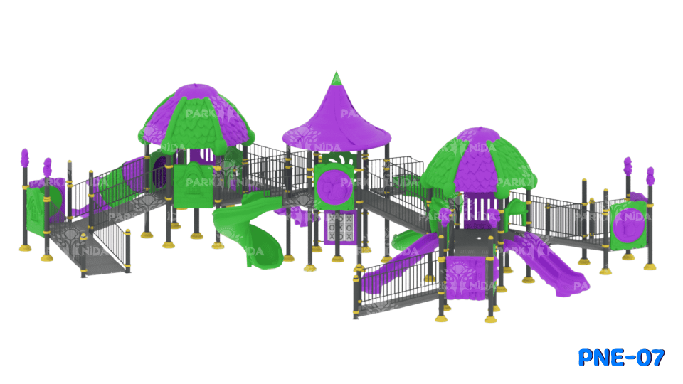 PNE-07 3-12 Yaş 4 Kuleli 7 Kaydıraklı Engelsiz Çocuk Oyun Parkı