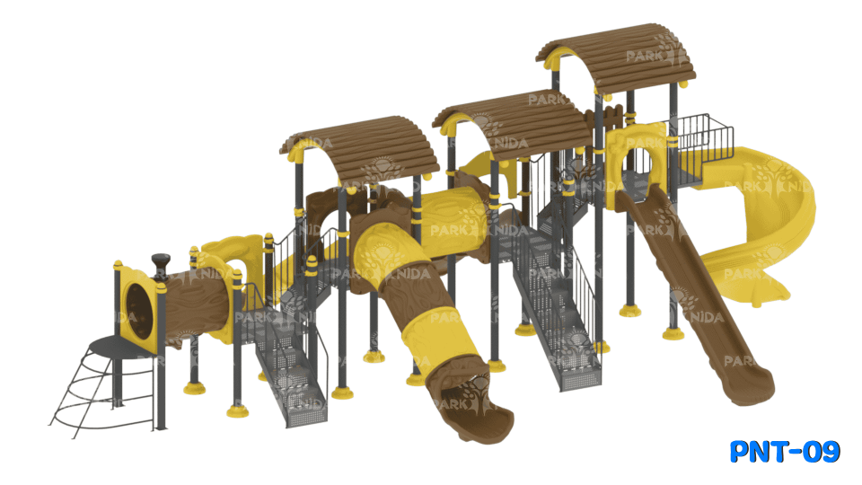 PNT-09 3-12 Yaş 6 Kaydıraklı Tünel Geçişli Çocuk Oyun Parkı