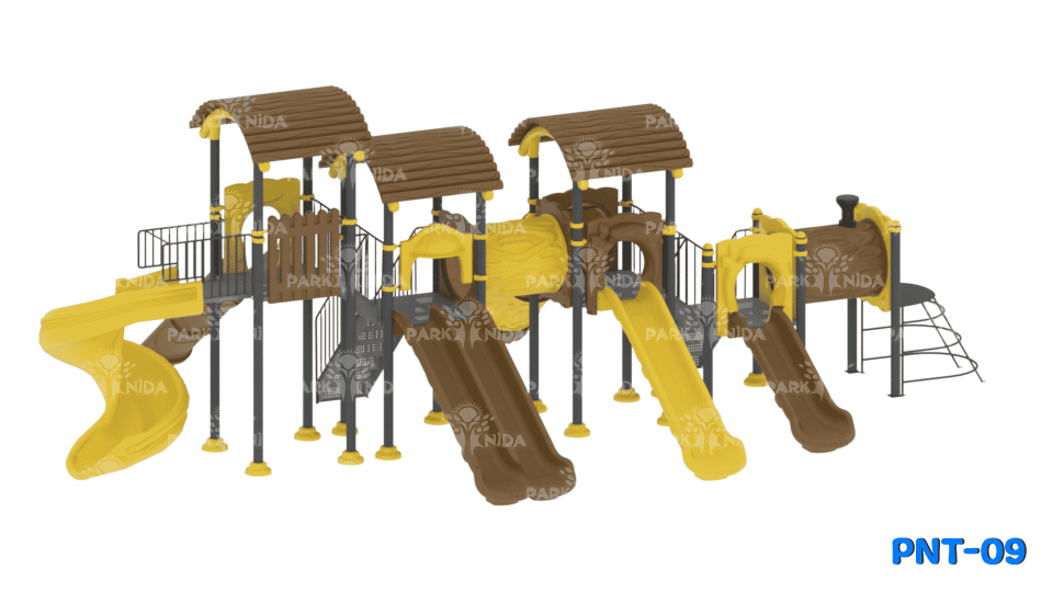 PNT-09 3-12 Yaş 6 Kaydıraklı Tünel Geçişli Çocuk Oyun Parkı