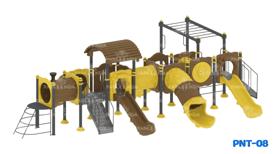PNT-08 3-12 Yaş 5 Kaydıraklı Tünel Geçişli Çocuk Oyun Parkı