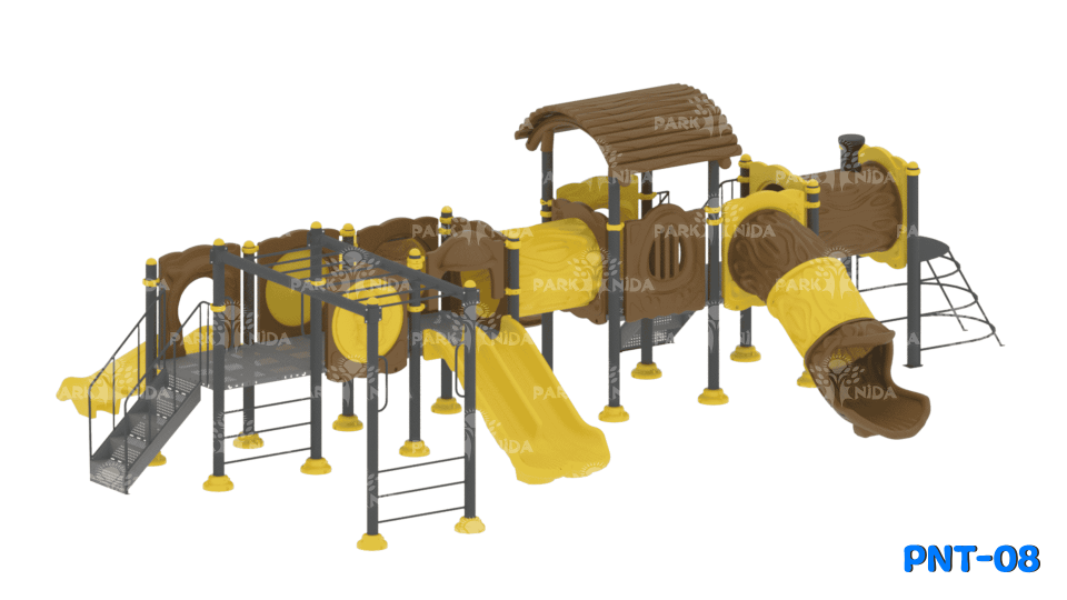 PNT-08 3-12 Yaş 5 Kaydıraklı Tünel Geçişli Çocuk Oyun Parkı
