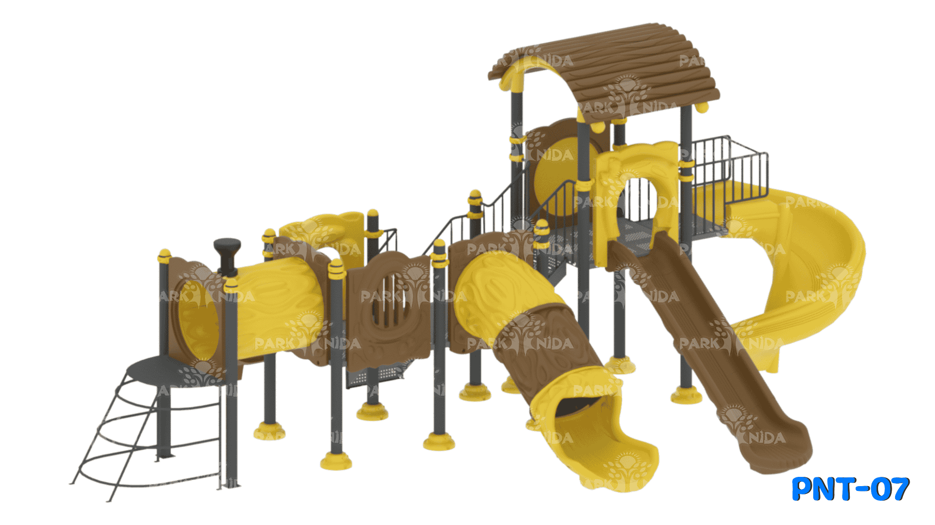 PNT-07 3-12 Yaş 4 Kaydıraklı Tünel Geçişli Çocuk Oyun Parkı