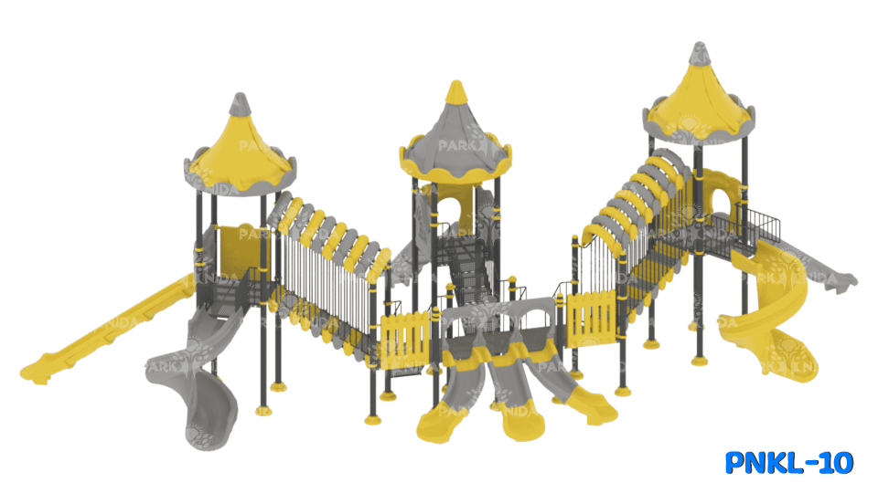 PNKL-10 2-5 Yaş 10 Kuleli 8 Kaydıraklı Kale Temalı Çocuk Oyun Parkı