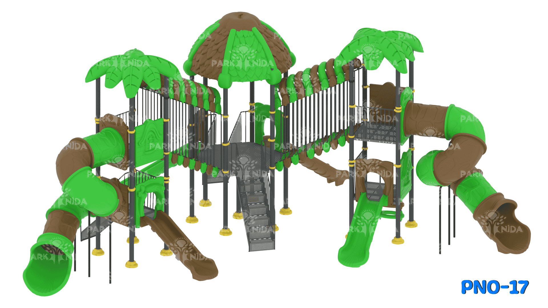 PNO-17 5-12 Yaş 6 Kaydıraklı Tırmanma Üniteli Çocuk Oyun Parkı