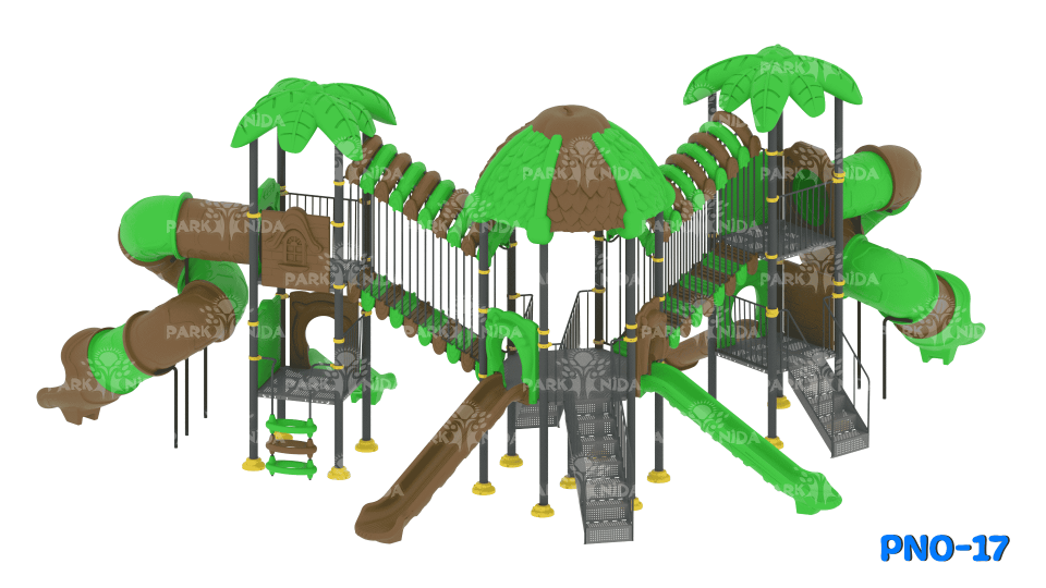 PNO-17 5-12 Yaş 6 Kaydıraklı Tırmanma Üniteli Çocuk Oyun Parkı