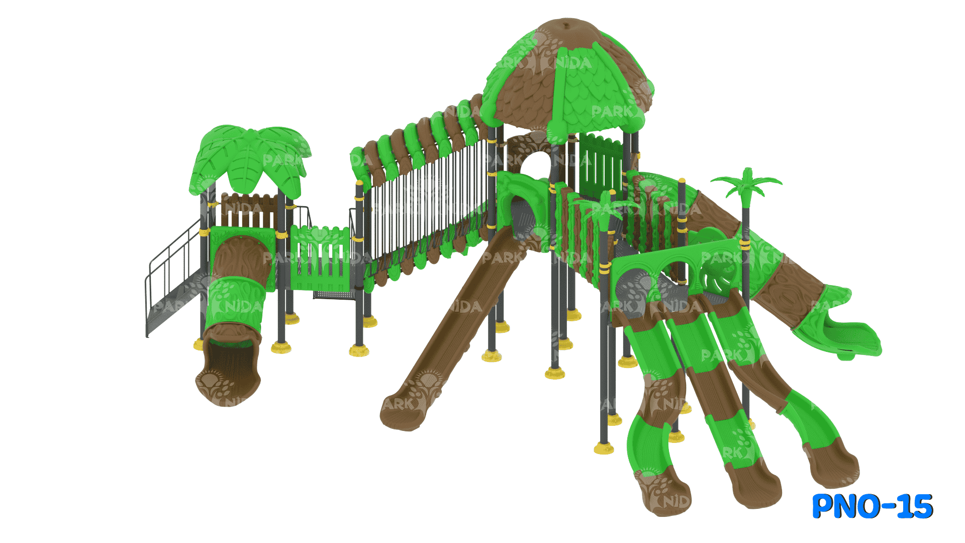 PNO-15 2-5 Yaş 5 Kaydıraklı Köprülü Çocuk Oyun Parkı