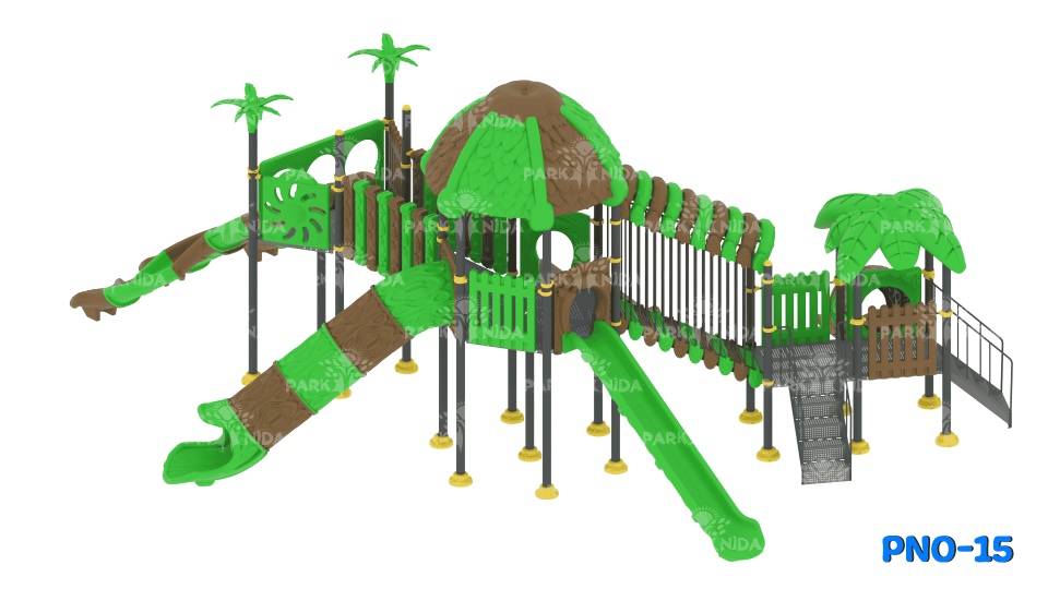 PNO-15 2-5 Yaş 5 Kaydıraklı Köprülü Çocuk Oyun Parkı
