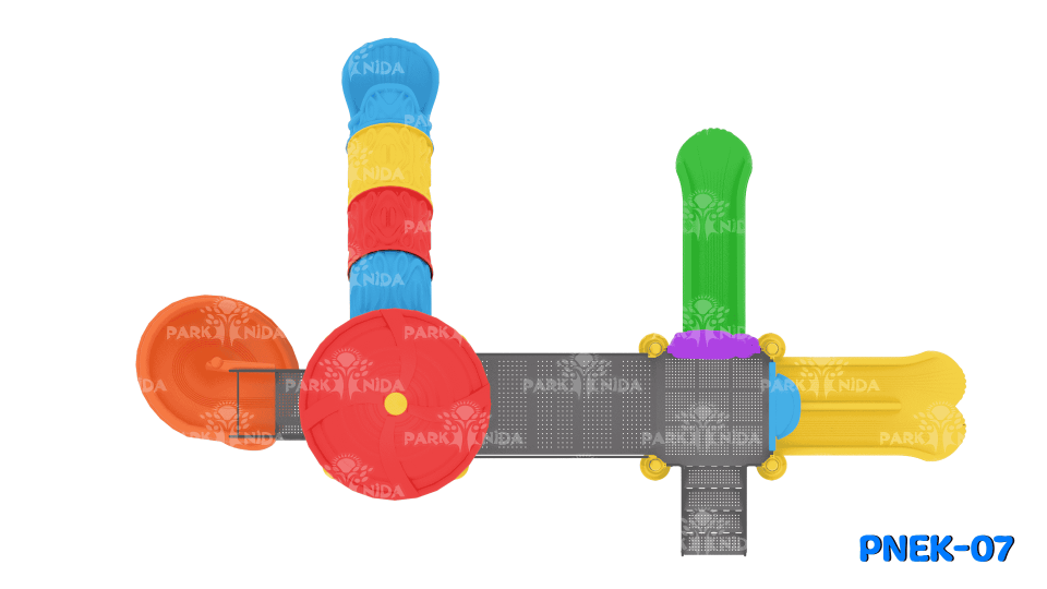 PNEK-07 5-12 Yaş 4 Kaydıraklı Köprülü Çocuk Oyun Parkı