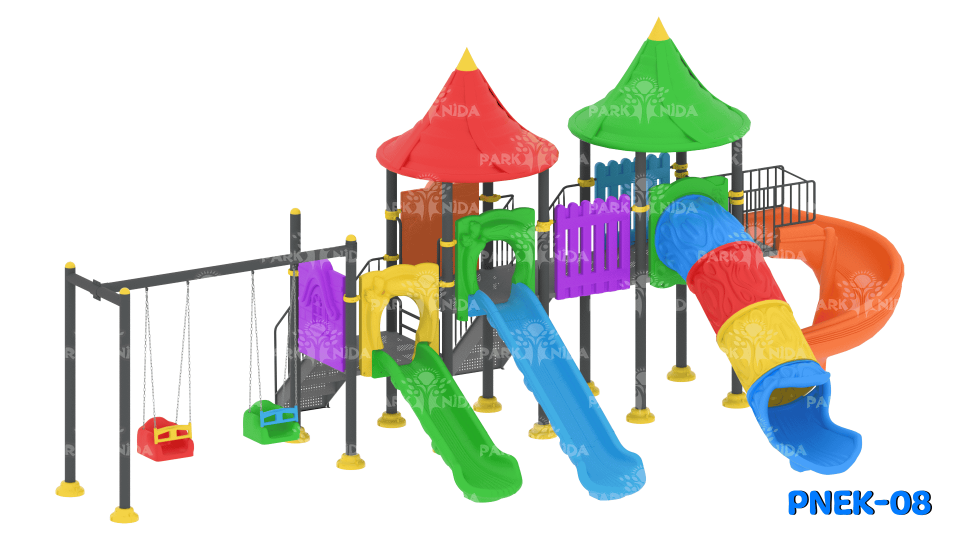 PNEK-08 2-5 Yaş 3 Kaydıraklı Salıncaklı Çocuk Oyun Parkı