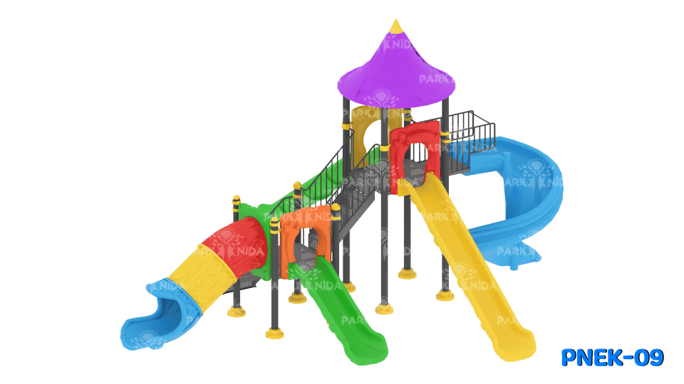 PNEK-09 5-12 Yaş 4 Kaydıraklı Çocuk Oyun Parkı