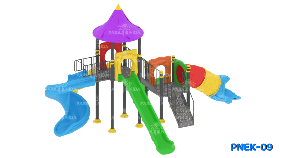 PNEK-09 5-12 Yaş 4 Kaydıraklı Çocuk Oyun Parkı