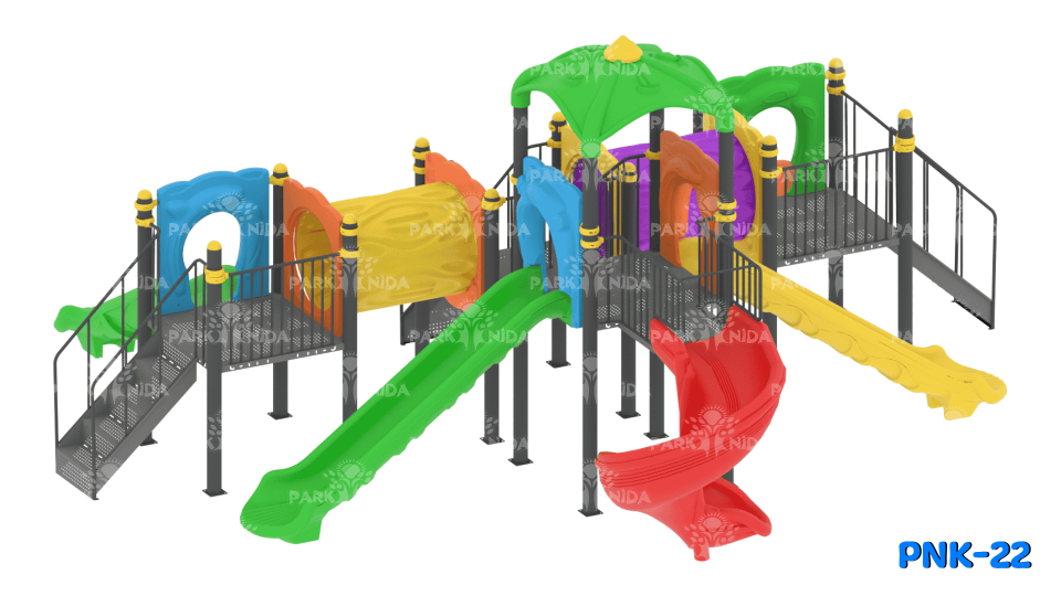 PNK-22 5-12 Yaş 4 Kuleli 5 Kaydıraklı Çocuk Oyun Parkı