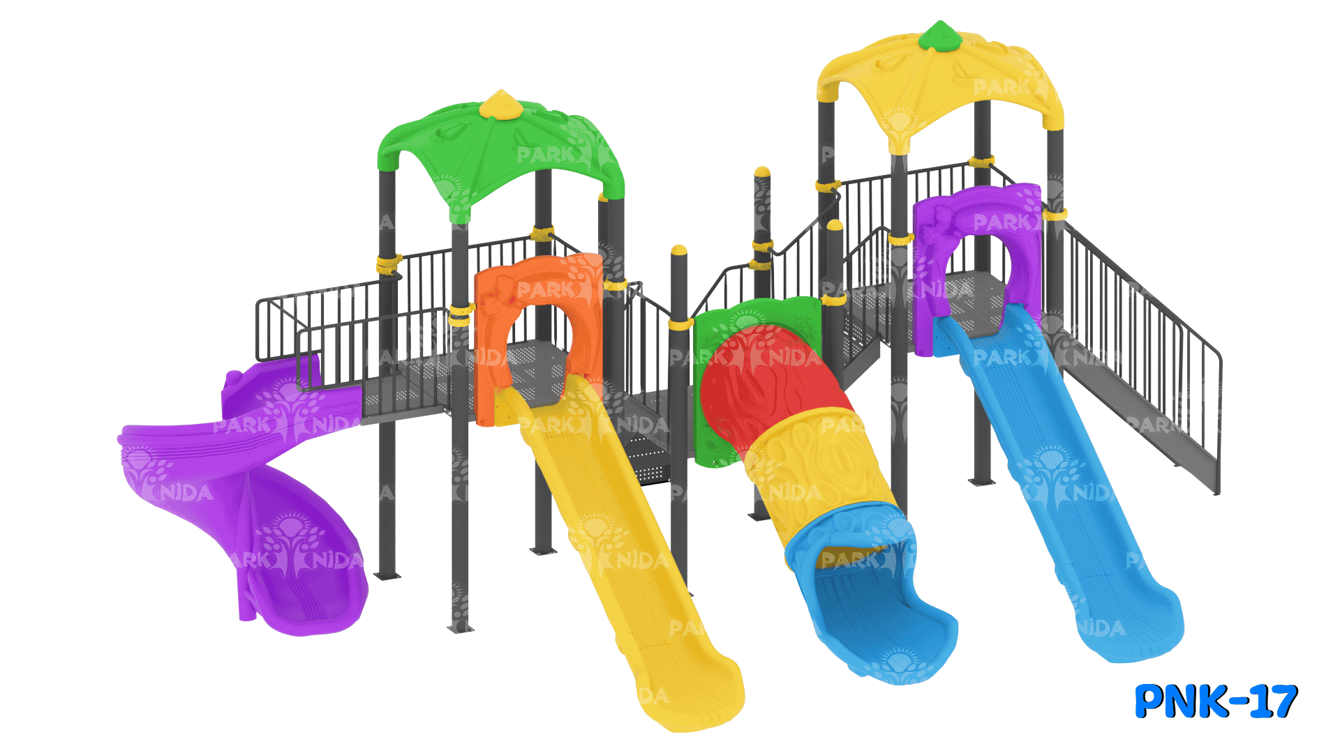 PNK-17 3-12 Yaş 3 Kuleli 3 Kaydıraklı Çocuk Oyun Parkı