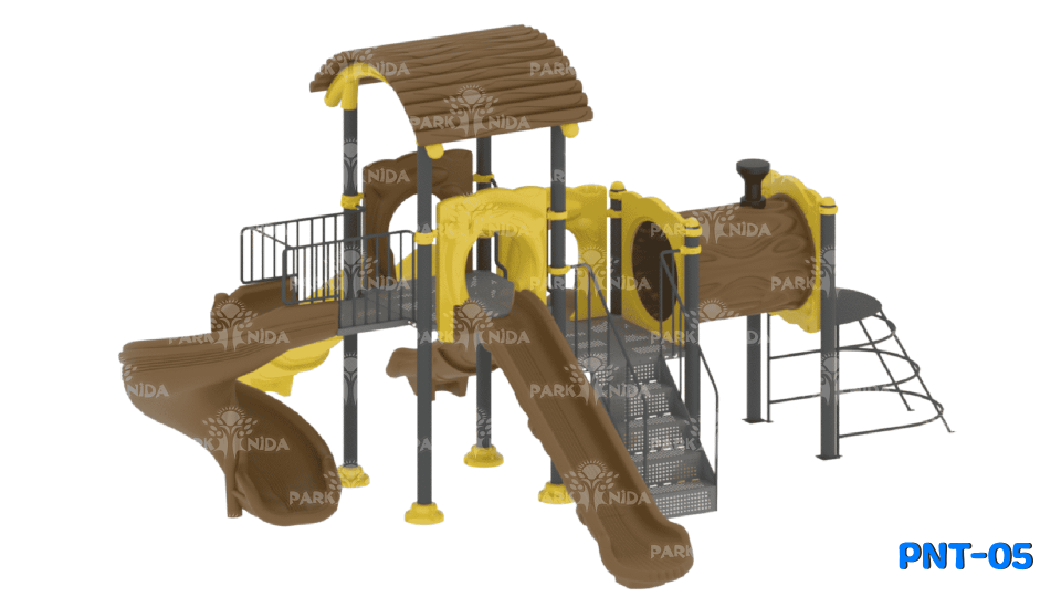 PNT-05 8-14 Yaş 4 Kaydıraklı Tünel Geçişli Çocuk Oyun Parkı