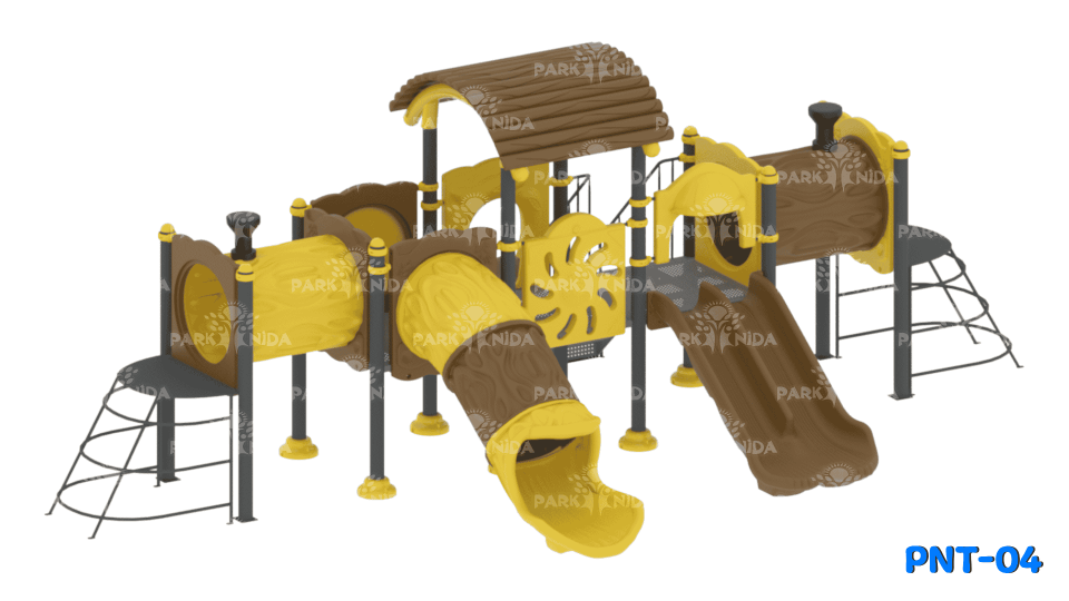 PNT-04 3-12 Yaş 3 Kaydıraklı Tünel Geçişli Çocuk Oyun Parkı