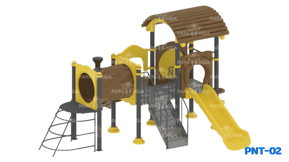 PNT-02 3-12 Yaş 2 Kaydıraklı Tünel Geçişli Çocuk Oyun Parkı