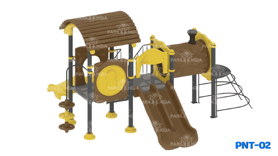 PNT-02 3-12 Yaş 2 Kaydıraklı Tünel Geçişli Çocuk Oyun Parkı