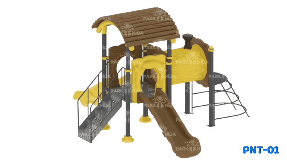 PNT-01 3-12 Yaş 2 Kaydıraklı Tünel Geçişli Çocuk Oyun Parkı