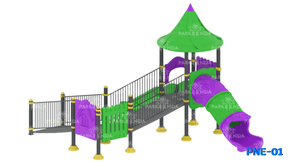 PNE-01 3-12 Yaş 2 Kuleli 2 Kaydıraklı Engelsiz Çocuk Oyun Parkı