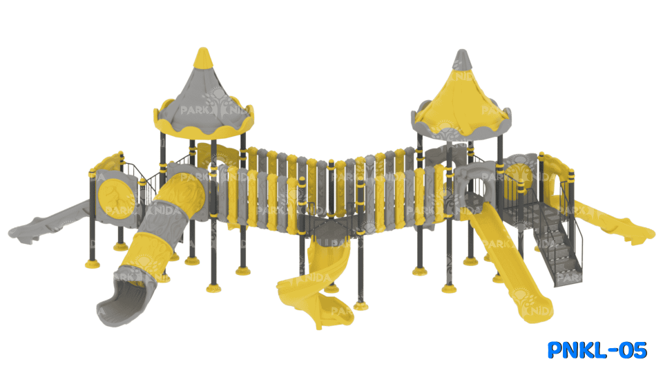 PNKL-05 5-12 Yaş 5 Kuleli 7 Kaydıraklı Kale Temalı Çocuk Oyun Parkı
