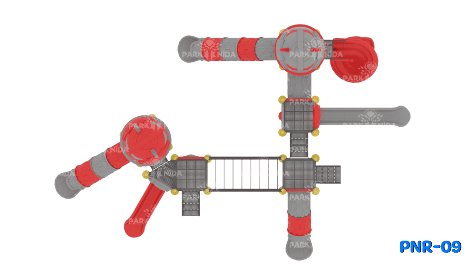 PNR-09 5-12 Yaş 6 Kuleli 7 Kaydıraklı Robot Figürlü Çocuk Oyun Parkı