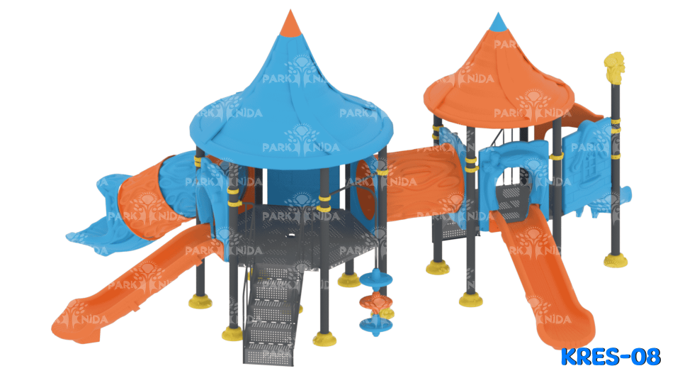 Kreş-08 2-5 Yaş 4 Kuleli 3 Kaydıraklı Kreş Tipi Oyun Parkı