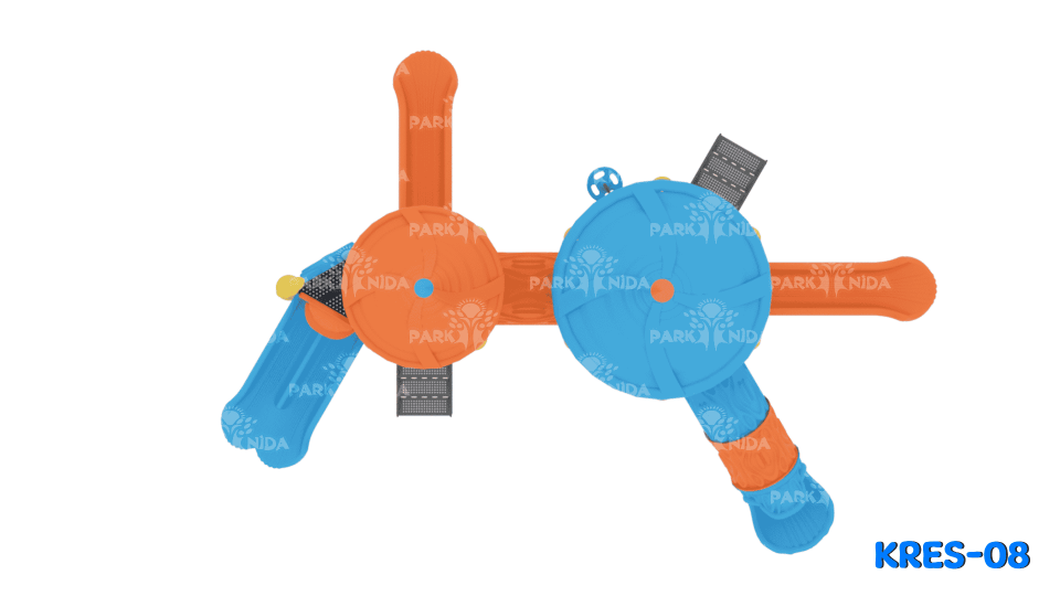 Kreş-08 2-5 Yaş 4 Kuleli 3 Kaydıraklı Kreş Tipi Oyun Parkı