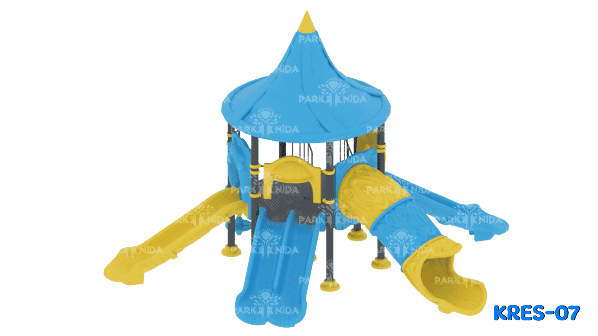 Kreş-07 3-6 Yaş 2 Kuleli 3 Kaydıraklı Kreş Tipi Oyun Parkı