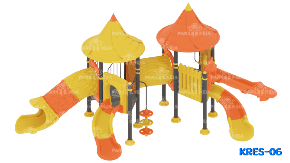 Kreş-06 2-5 Yaş 4 Kuleli 3 Kaydıraklı Kreş Tipi Oyun Parkı