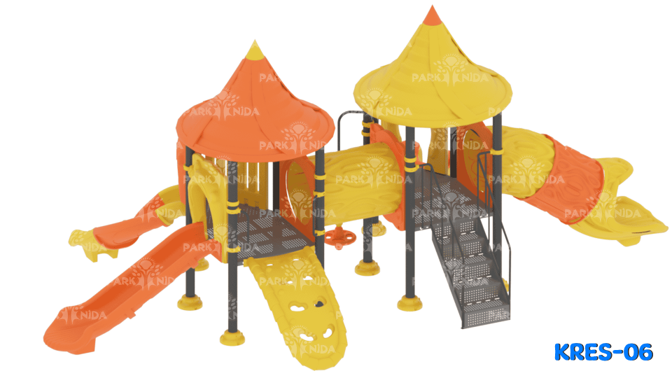 Kreş-06 2-5 Yaş 4 Kuleli 3 Kaydıraklı Kreş Tipi Oyun Parkı