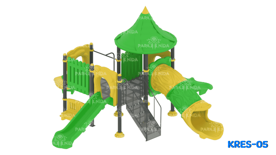 Kreş-05 8-14 Yaş 3 Kuleli 3 Kaydıraklı Kreş Tipi Oyun Parkı
