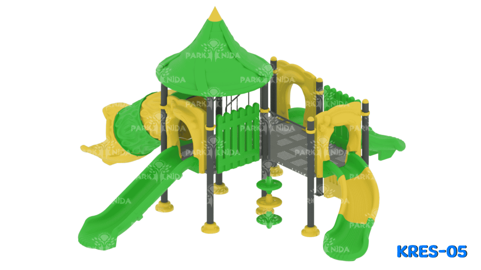 Kreş-05 8-14 Yaş 3 Kuleli 3 Kaydıraklı Kreş Tipi Oyun Parkı