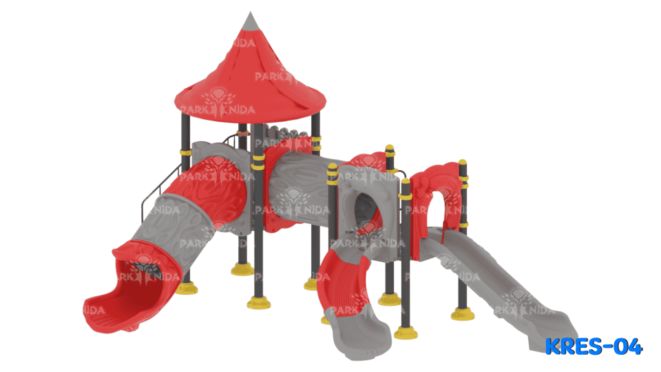 Kreş-04 3-6 Yaş 2 Kuleli 2 Kaydıraklı Kreş Tipi Oyun Parkı