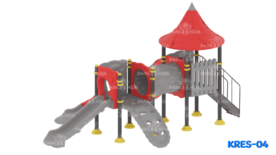 Kreş-04 3-6 Yaş 2 Kuleli 2 Kaydıraklı Kreş Tipi Oyun Parkı