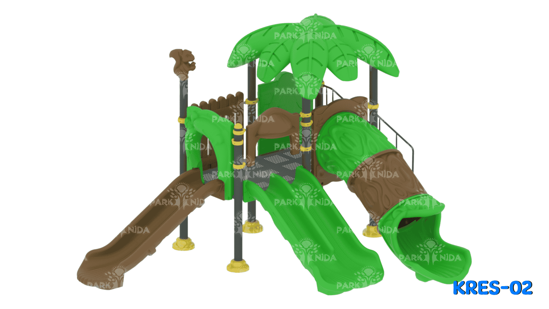 Kreş-02 2-5 Yaş 2 Kuleli 2 Kaydıraklı Kreş Tipi Çocuk Oyun Parkı