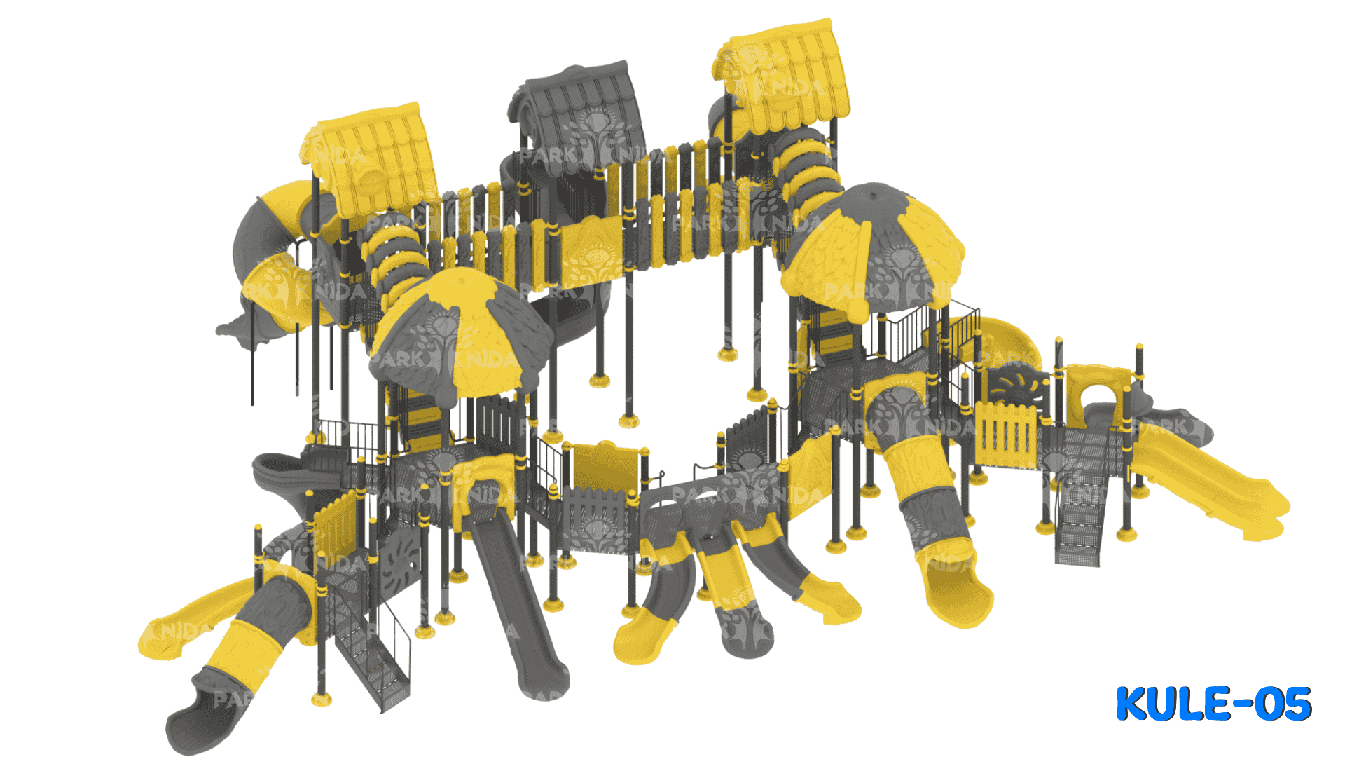 KULE-05 5-12 Yaş 12 Kuleli 14 Kaydıraklı Dev Kule Temalı Çocuk Oyun Parkı
