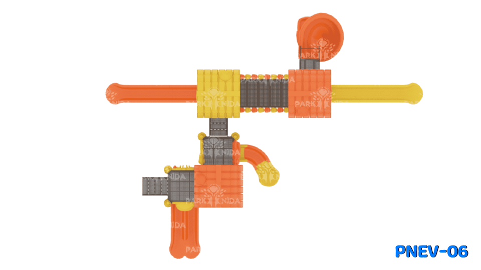 PNEV-06 3-12 Yaş 5 Kuleli 5 Kaydıraklı Ev Temalı Çocuk Oyun Parkı