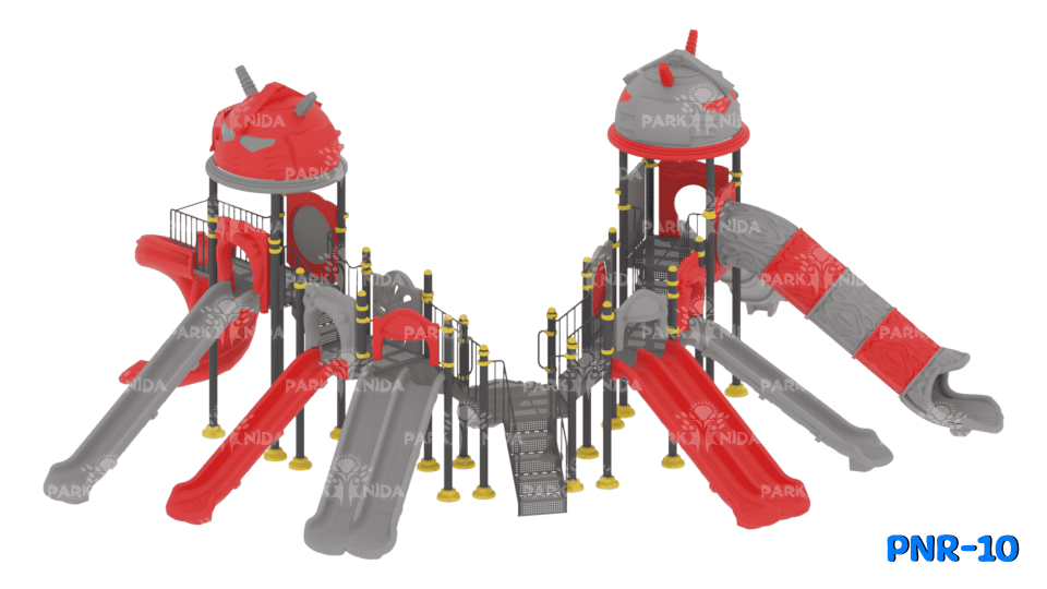 PNR-10 2-5 Yaş 7 Kuleli 8 Kaydıraklı Robot Figürlü Çocuk Oyun Parkı