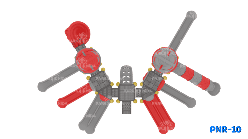 PNR-10 2-5 Yaş 7 Kuleli 8 Kaydıraklı Robot Figürlü Çocuk Oyun Parkı