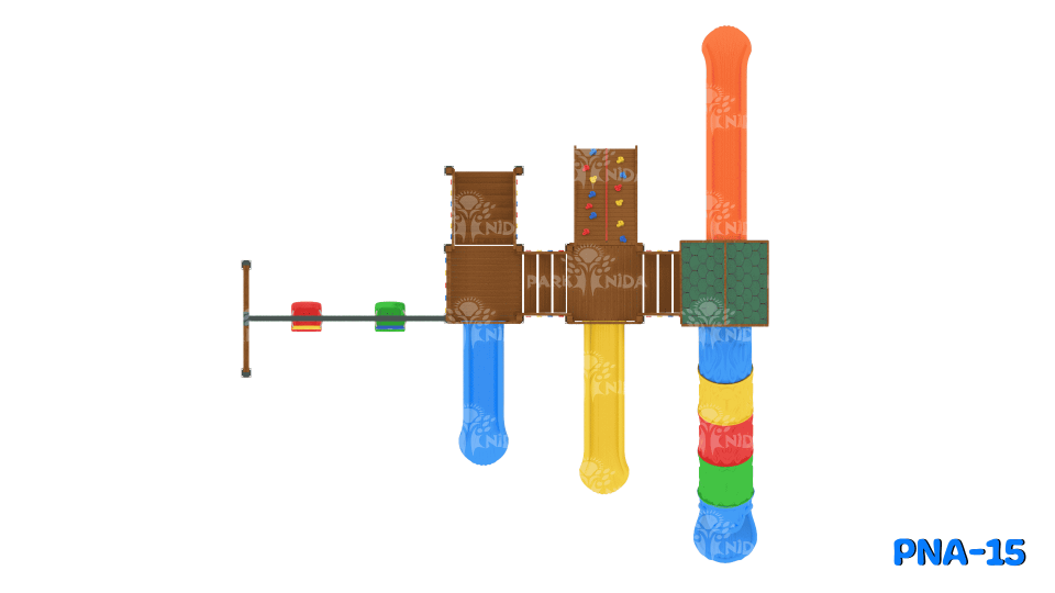 PNA-15 3-12 Yaş 3 Kaydıraklı Salıncaklı Ahşap Oyun Parkı