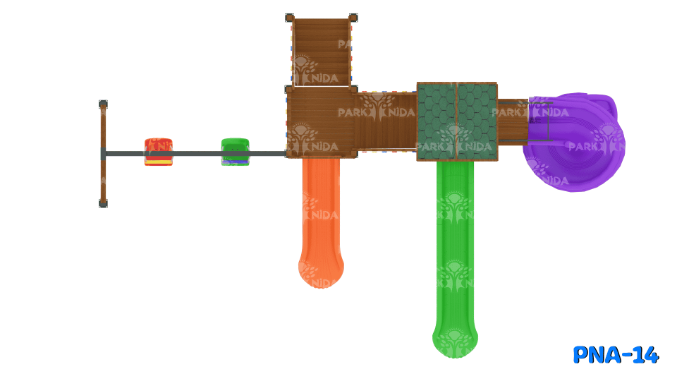 PNA-14 3-12 Yaş 3 Kaydıraklı Salıncaklı Ahşap Oyun Parkı