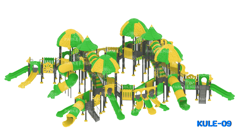 KULE-09 5-12 Yaş 20 Kuleli 22 Kaydıraklı Dev Kule Temalı Çocuk Oyun Parkı
